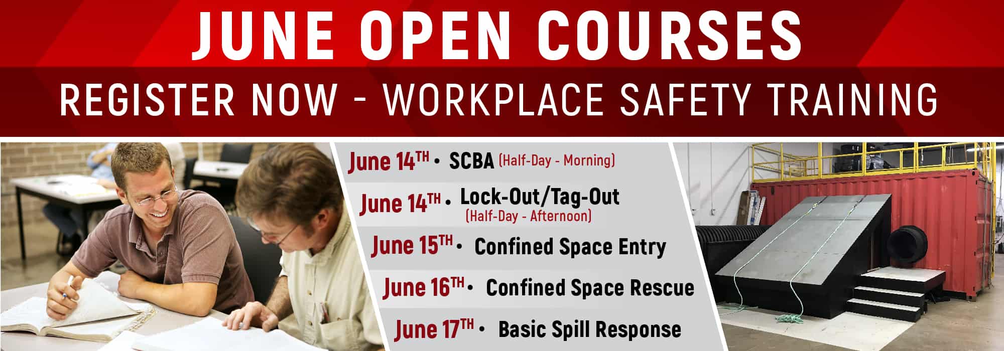 Home banner for June open courses