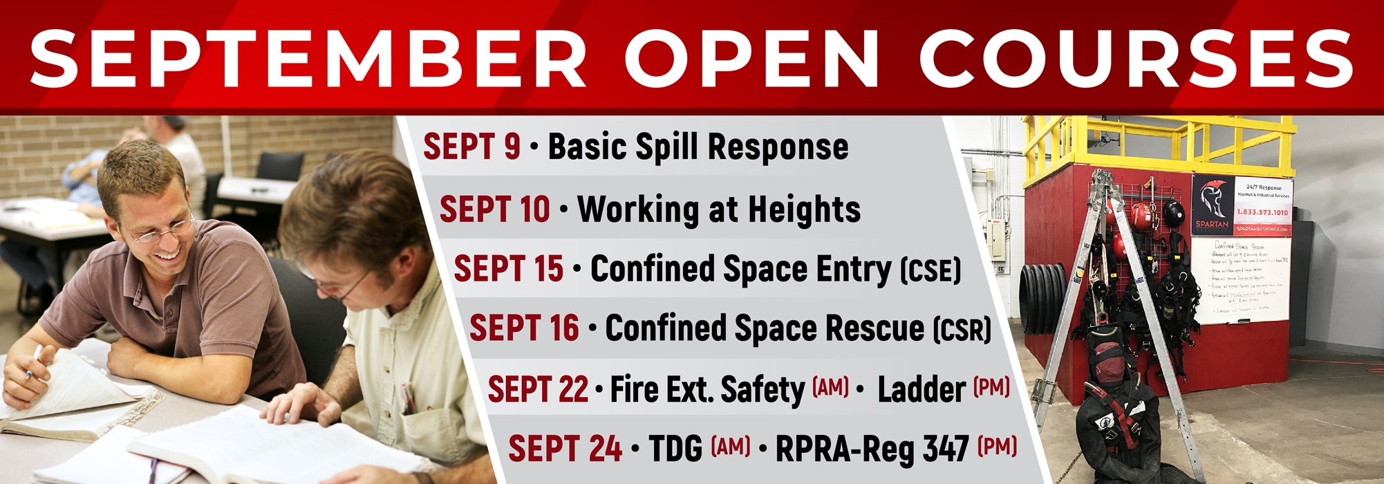 September Course Training schedule.